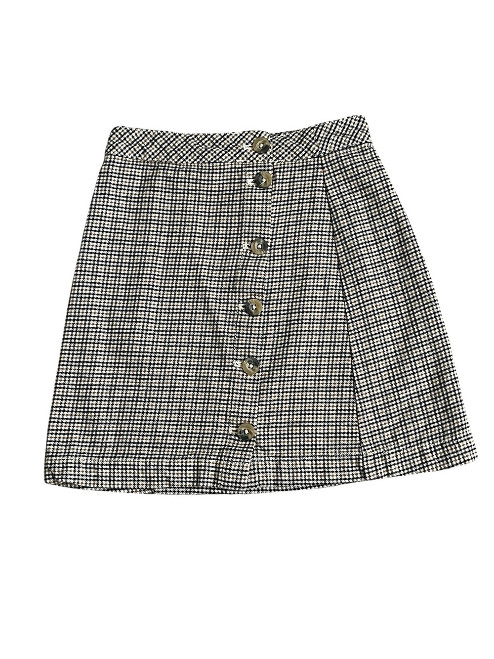 H&M Divided Houndstooth  Mini Skirt Women’s Size 0 Button Front